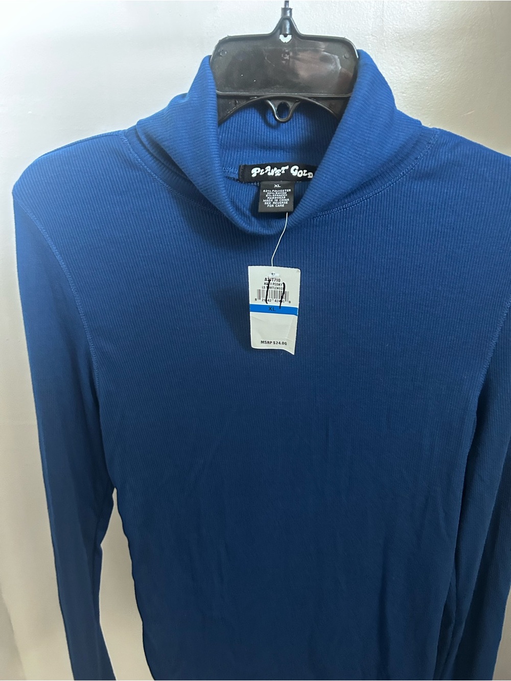 Planet Gold Blue Ribbed Turtleneck Long Sleeve Top XL NWT - Picture 3 of 5